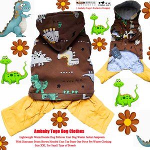 Ambaby S/XXL With Print 4-Leg Warm Dog Hoodie Winter Coat Dog Jacket Pet Clothes